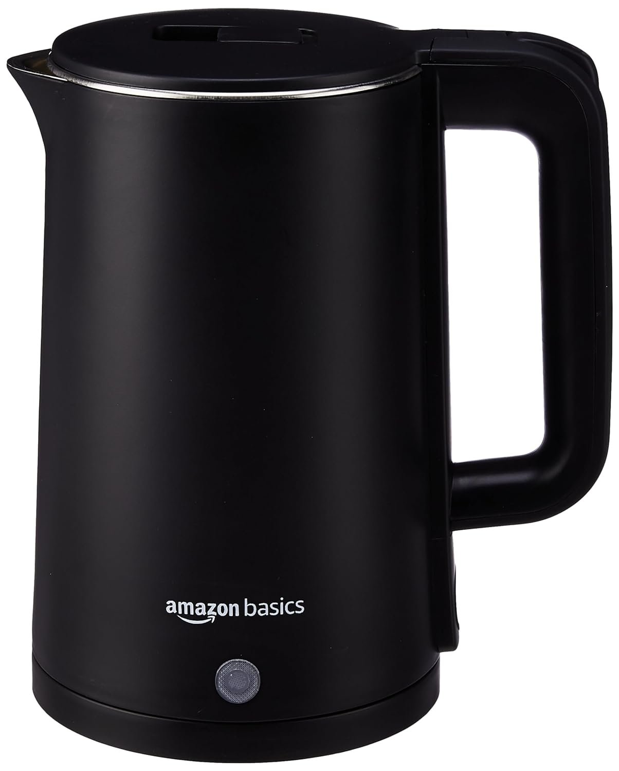 Amazon Basics 1.5L Cool Touch Electric Kettle | 1500 Watt | Stainless Steel Body | Auto Cut-Off | Triple Safety Protection (Black)