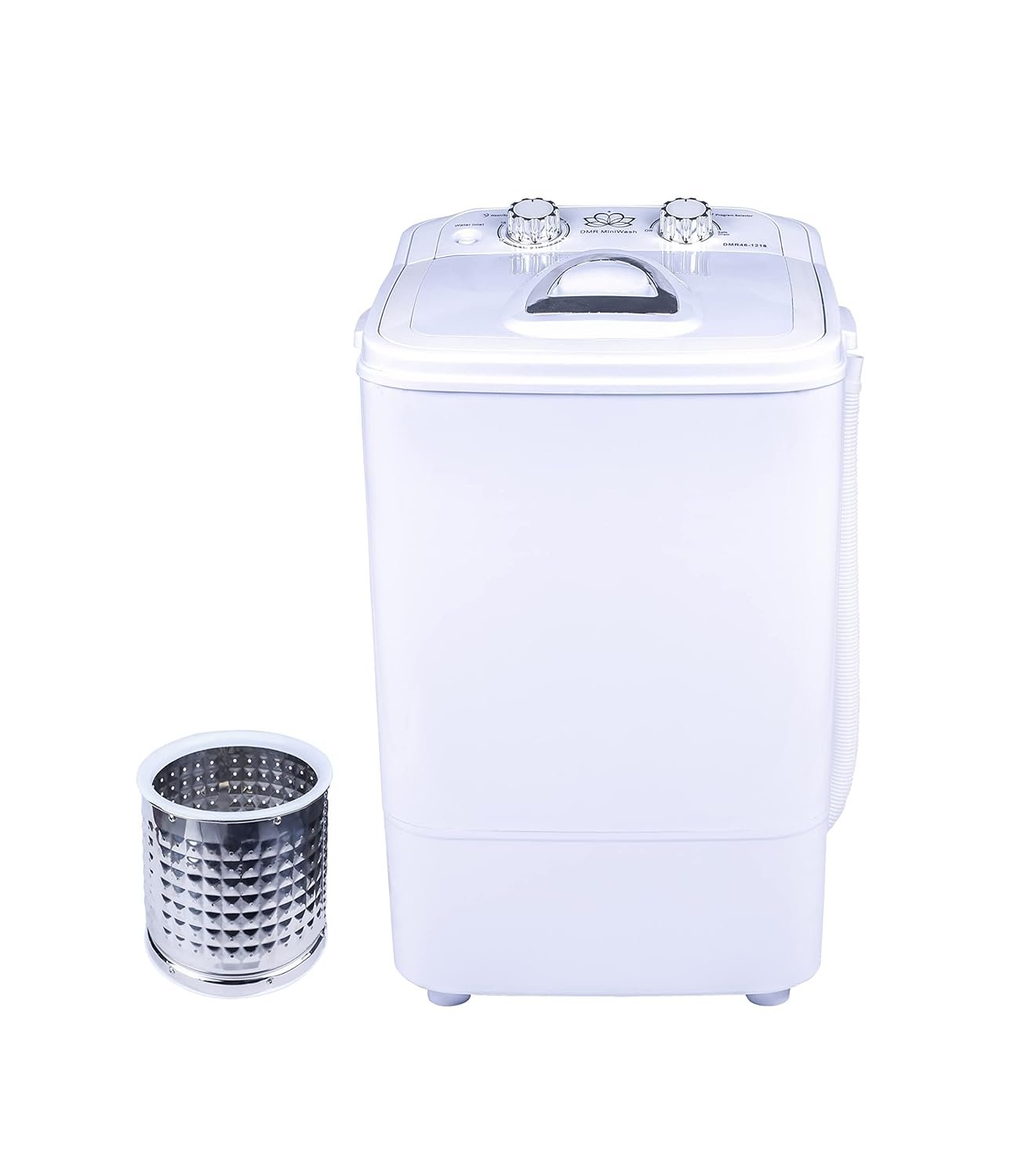 DMR Model No DMR 46-1218 Single Tub 4 star Portable Mini 4.6 Kg Washing Machine with 2 kg Steel Dryer Basket (White)