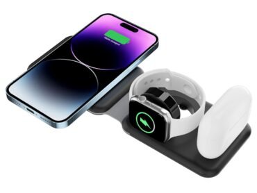 UNIGEN UNIFOLD 3-in-1 Wireless Charger, Magnetic Foldable Charging Station, Fast Wireless Charging Pad, Compatible with iPhone 15/14/Pro/Max/Plus/13/12 Series, AirPods 3/2/1/Pro, iWatch (BK)
