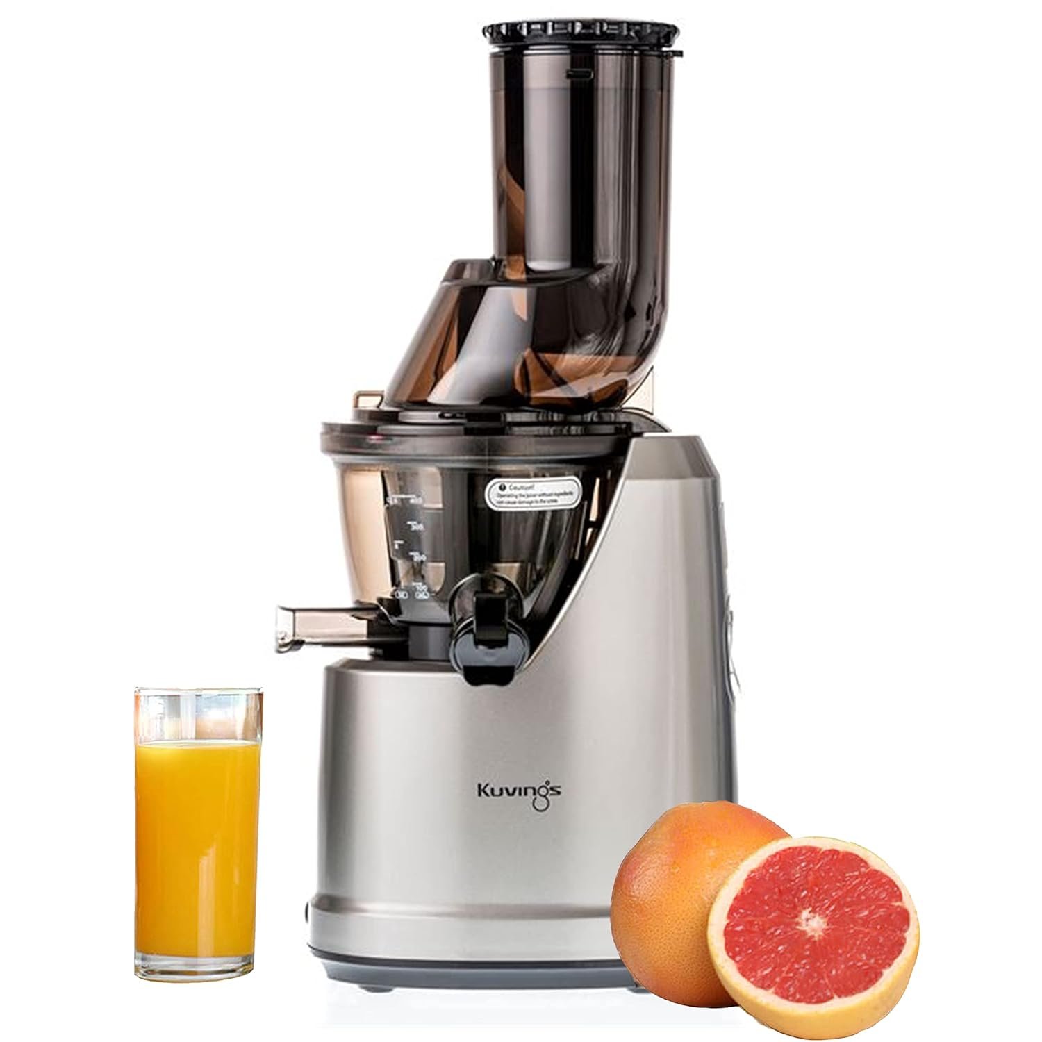 Kuvings B1700 Dark Silver Cold Press Whole Slow Juicer, Patented JMCS Technology for More Juice, All-in-1 Fruit & Vegetable Juicer, 12 Years Manufacturer Warranty, Home Service Across India, 240W