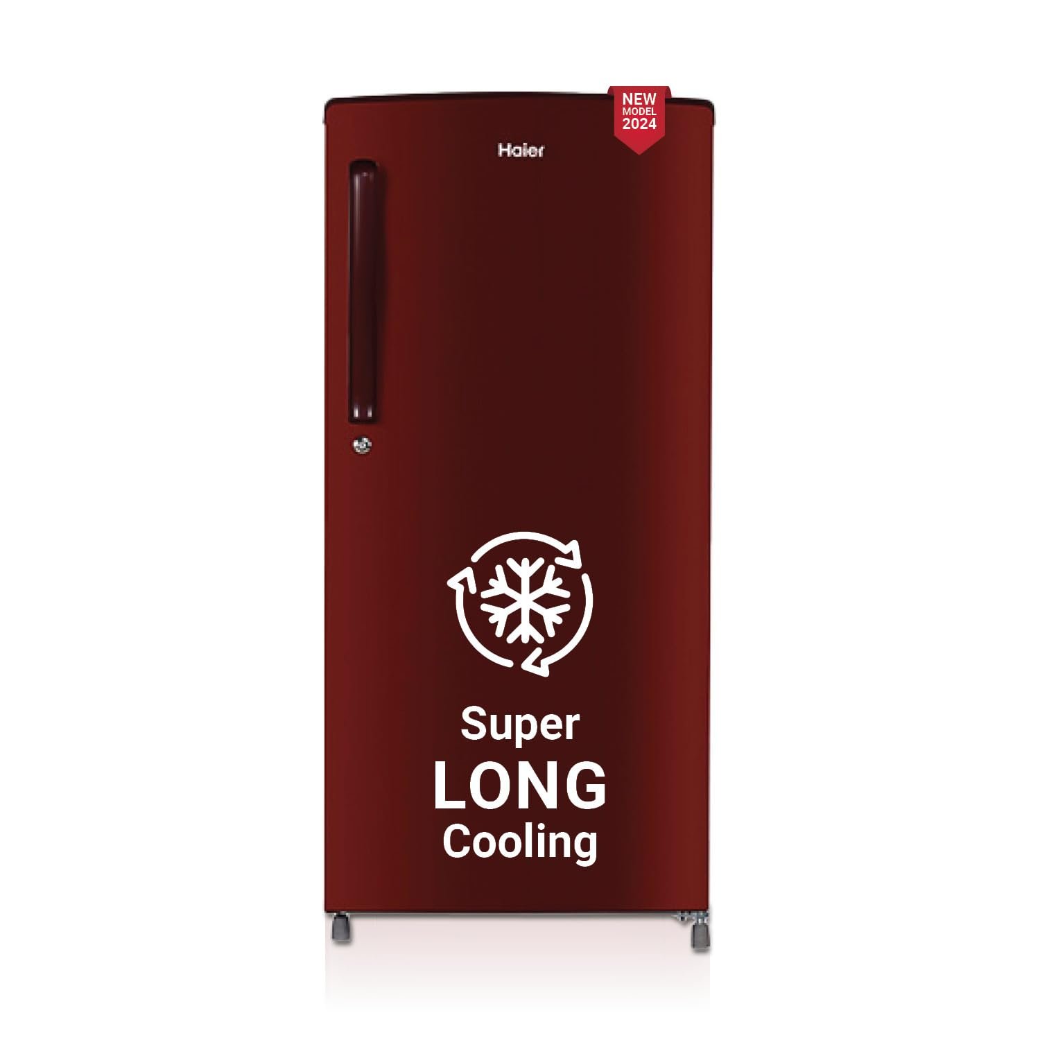 Haier 175 L, 2 Star, Direct-Cool Single Door Refrigerator (HED-182RS-N, Red Mono, 2024 Model)