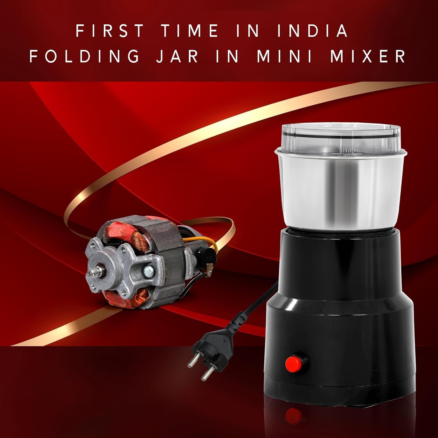 kindlook Mini Stainless Steel Steel Blade Mixer Grinder Compact & Lightweight, Ideal for Travel & Small Kitchens, Multi-Functional with Stainless Steel Blades Mixer