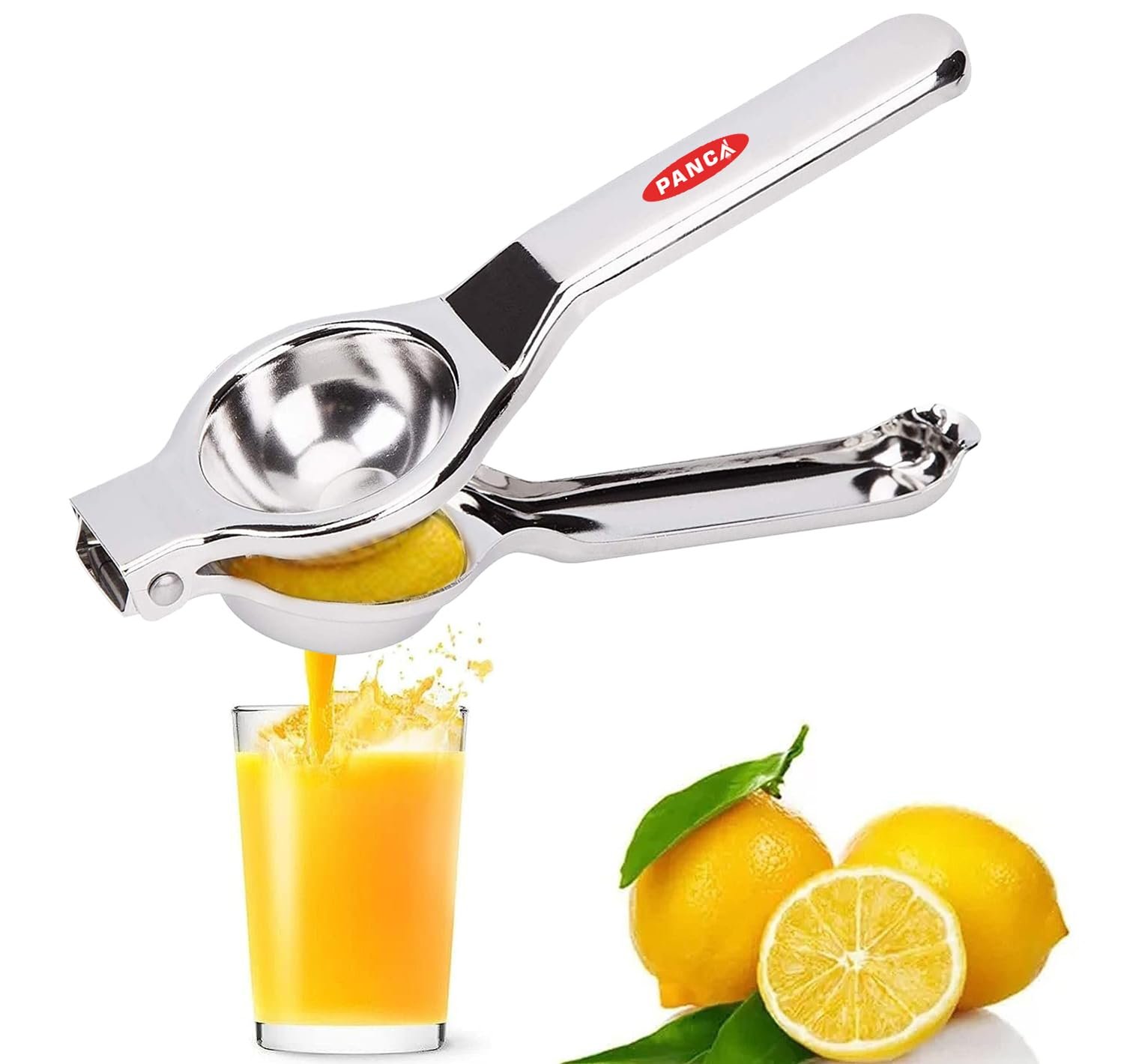 PANCA Super Stainless Steel Lemon Squeezer with Attached Bottle Opener (Silver)