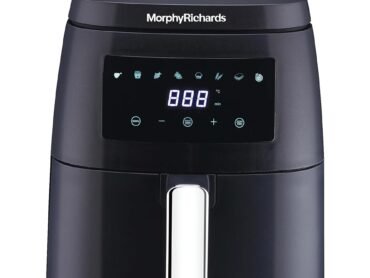 Morphy Richards Digital Air Fryer For Home|1500W With Digital Control|Dual Fan Technology|Adjustable Time & Temperature Control|Voltage Fluctuation Protection|2-Yr Warranty By Brand|Black, 5 liter