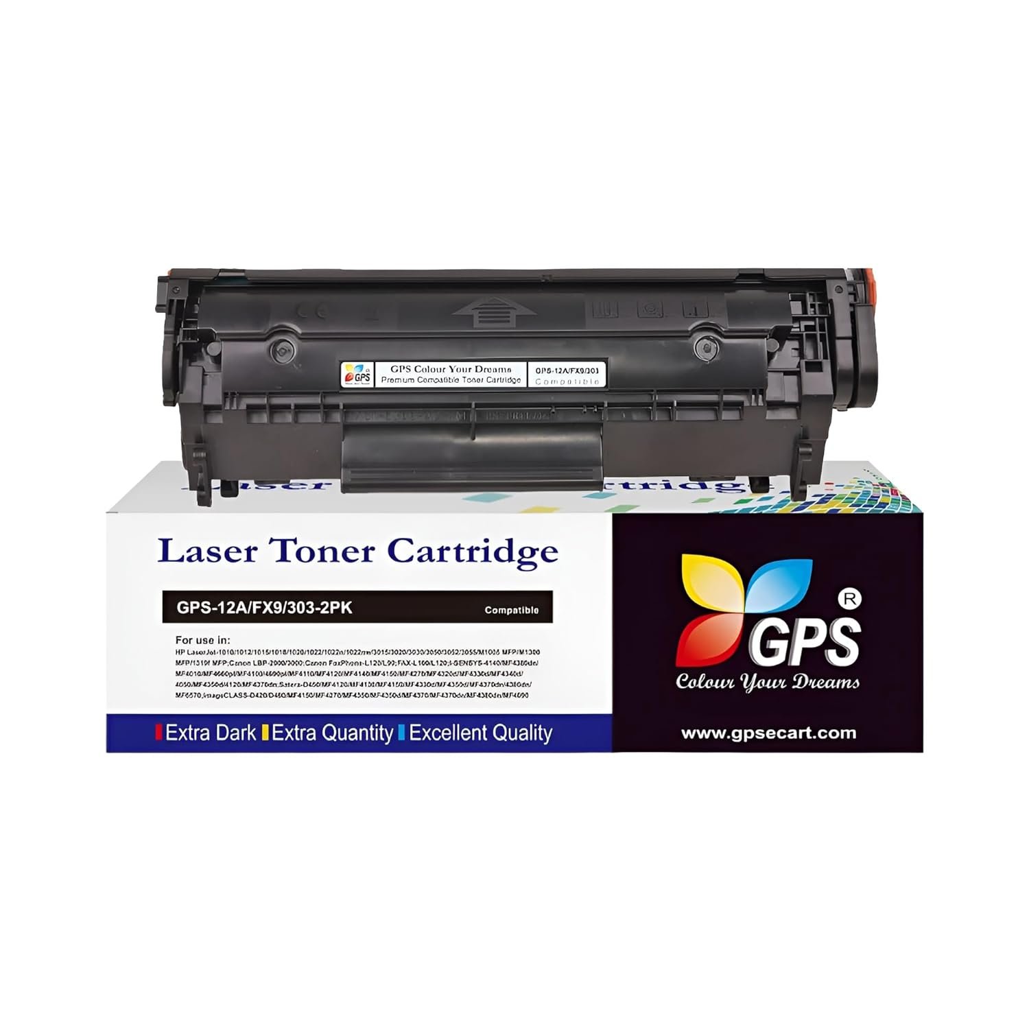 GPS Colour Your Dreams 12A / Q2612A Toner Cartridge, Compatible with HP Laserjet 1020 Plus, M1005, 1018, 1010, 1012, 1015, 1020Plus, 1022, 3015, 3020, 3030, 3050, 3052, 3055 Printers