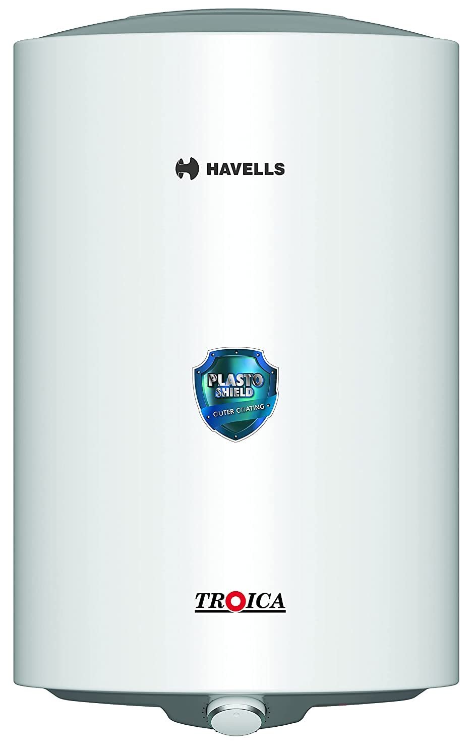 Havells Troica 25 Litre Storage Water Heater | Metal Body, Glass Coated Tank | Warranty: 7 Year on Tank, Free Flexi Pipes,Free Installation | (White Grey)