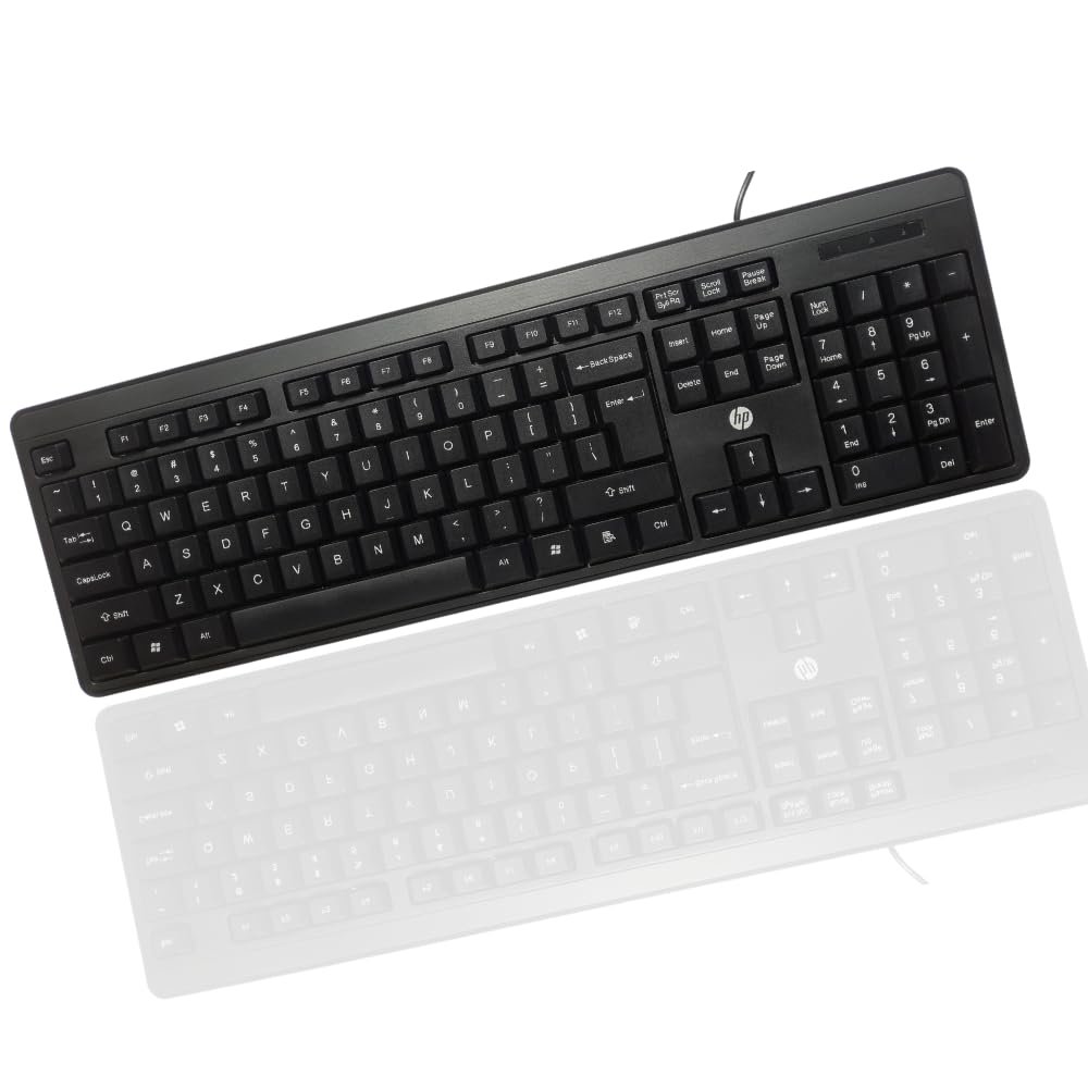 HP K100 Wired Keyboard, Quick, Comfy and Accurate, USB Plug & Play Setup,LED Indicators(7J4G1AA)