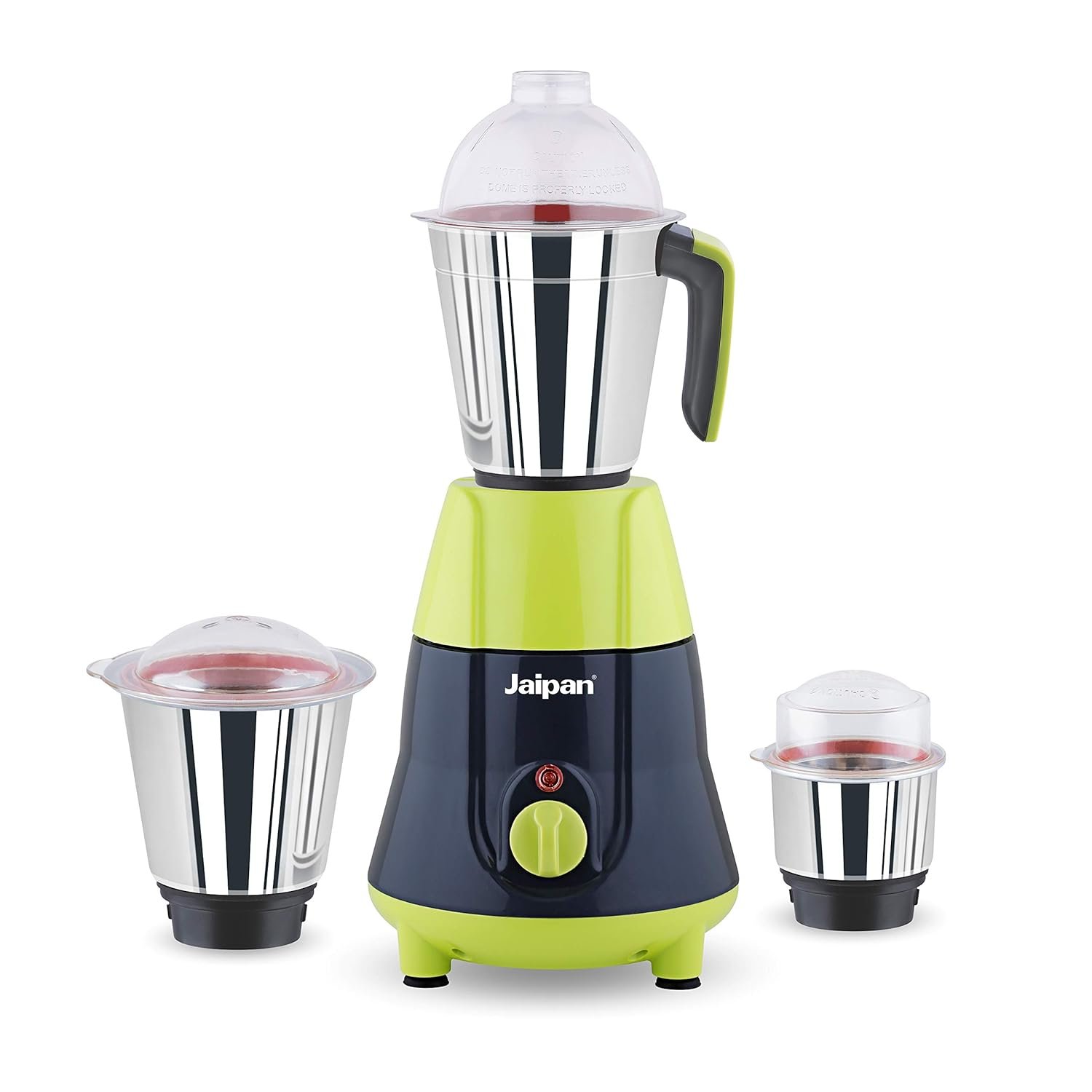 Jaipan Breeza Mixer Grinder 550 Watt with 3 Jar ,Turbo motor ,50% tougher spring steel blades, scratch resistant virgin ABS Body, Leak Proof Lids,2 Years Warranty,Light Green & Black