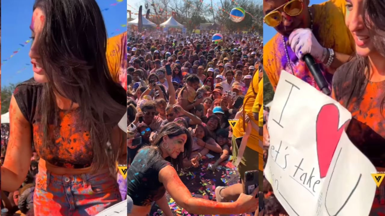 Nora Fatehi's Holi Celebration in Houston Goes Viral, Fans Cheer While Trolls Criticize