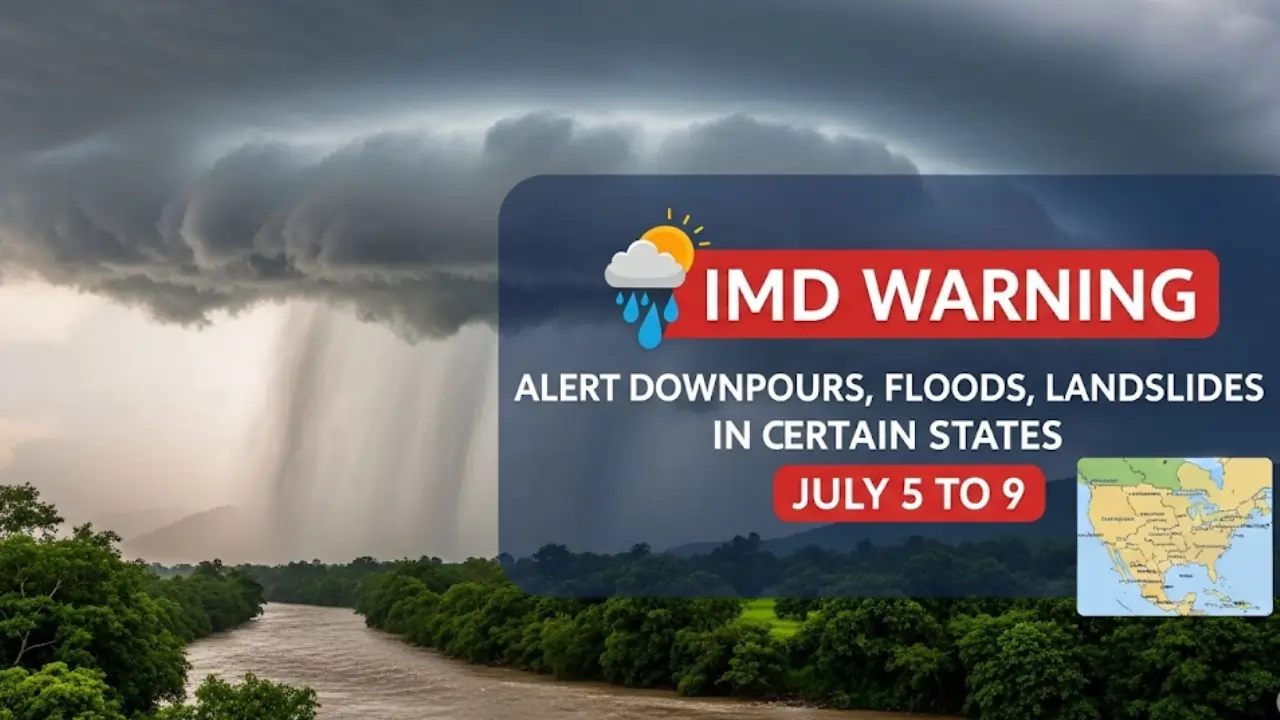 Heavy Rain Alert: IMD Warns of Downpours, Floods, and Landslides Across These States from July 5 to 9